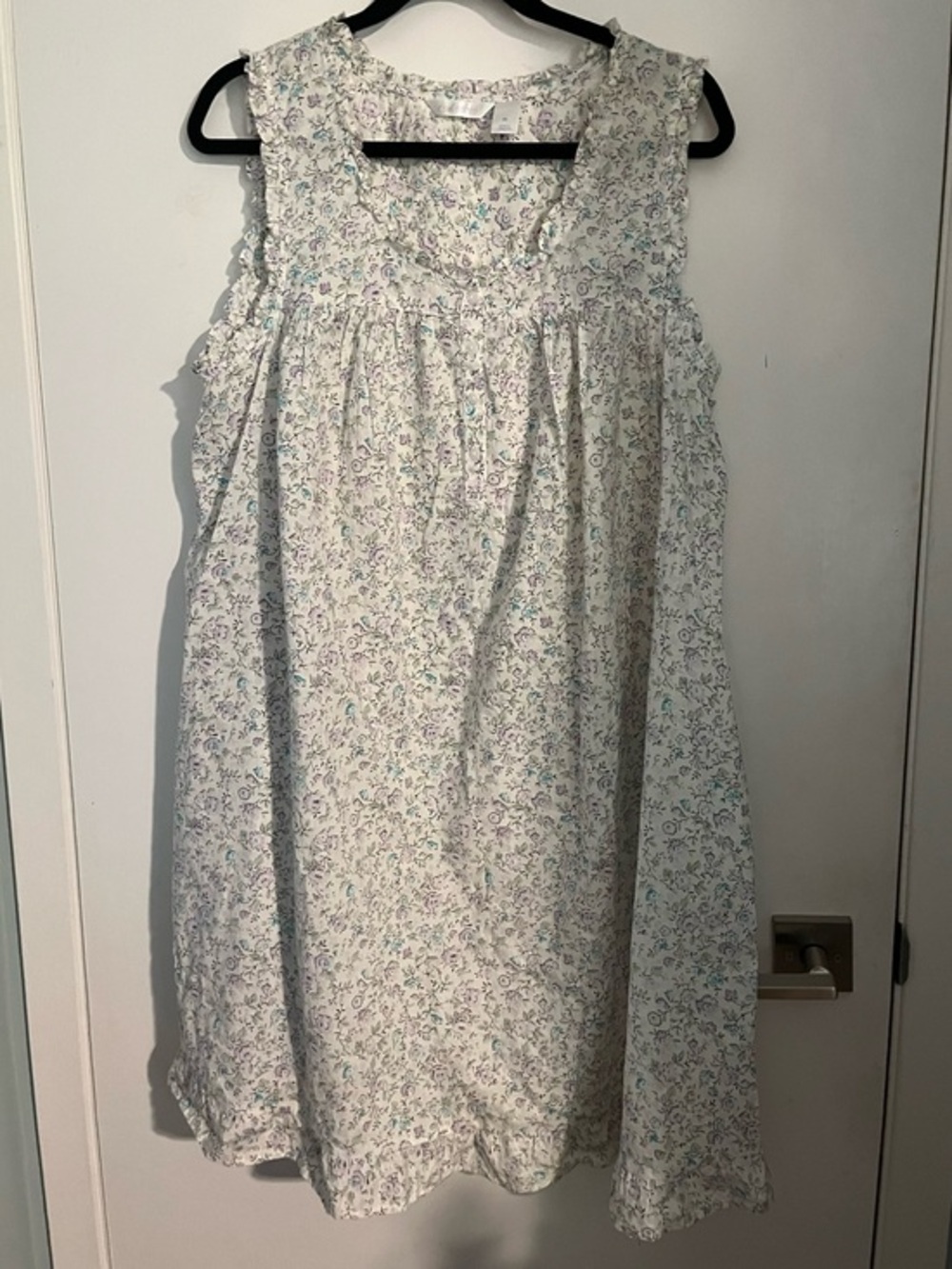 Adonna 100% Cotton Floral Ruffle Nightgown Cottagecore Size XL